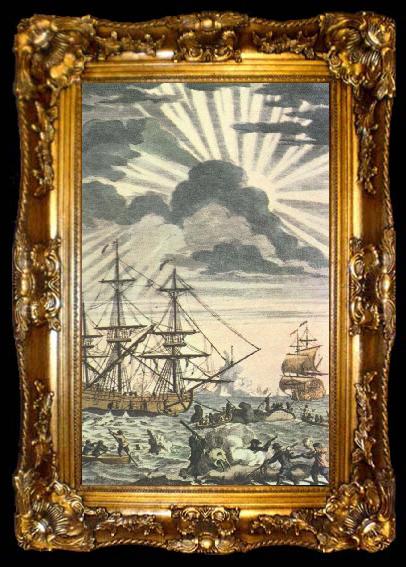 framed  william r clark brittiska valfangare i arbete pa gronland omkring 1720, ta009-2